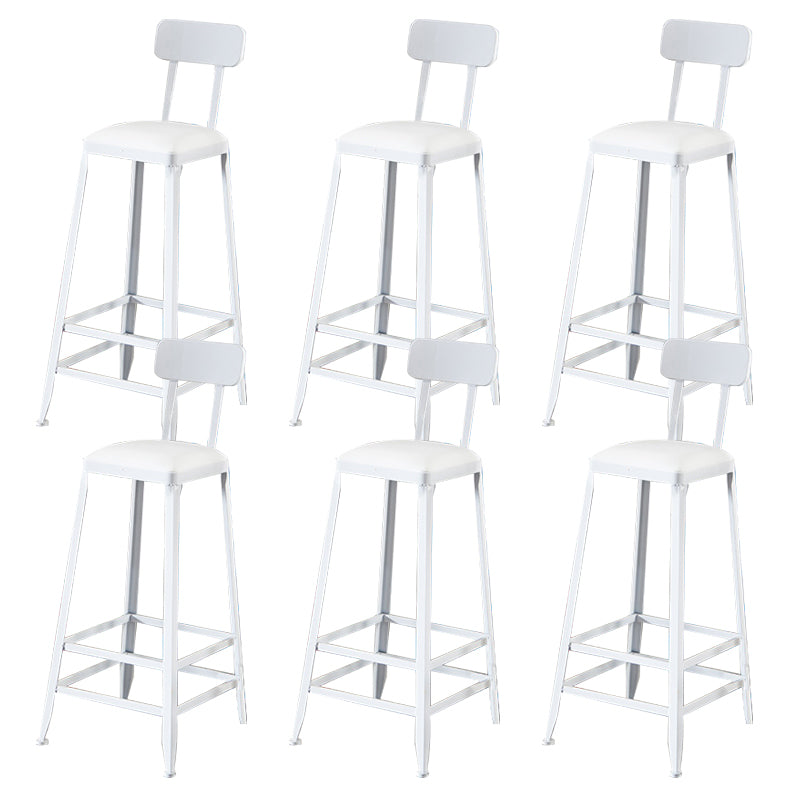Industrial Dining Stools Armless Square Bar Stools with Footrest