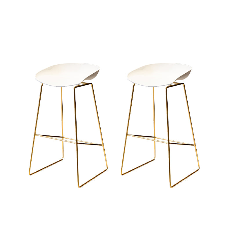 Glam Low Back Dining Stools Armless Bar Stools with Footrest