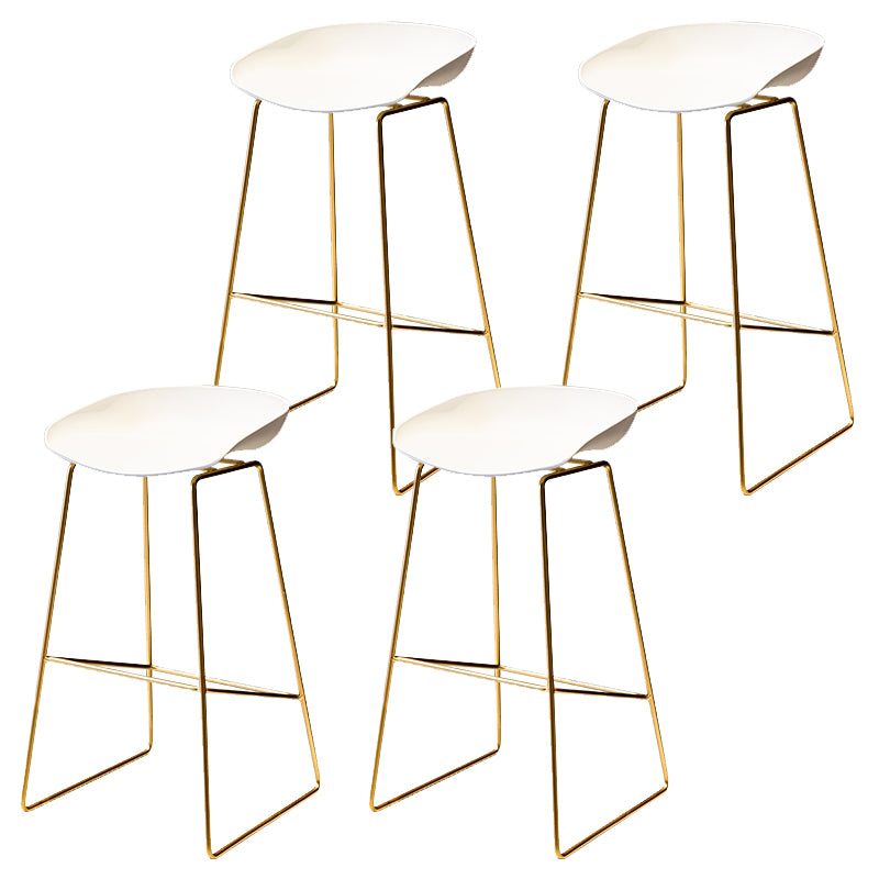 Glam Low Back Dining Stools Armless Bar Stools with Footrest