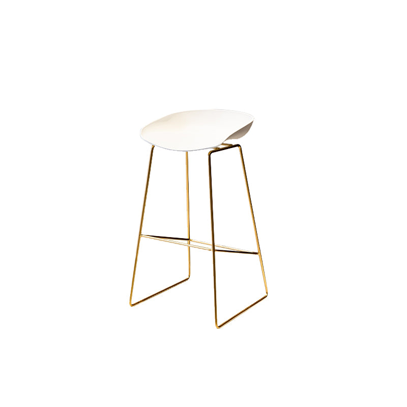 Glam Low Back Dining Stools Armless Bar Stools with Footrest