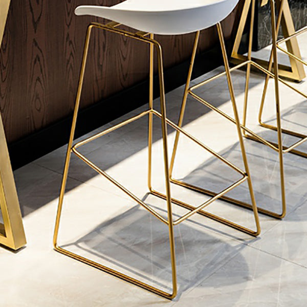 Glam Low Back Dining Stools Armless Bar Stools with Footrest