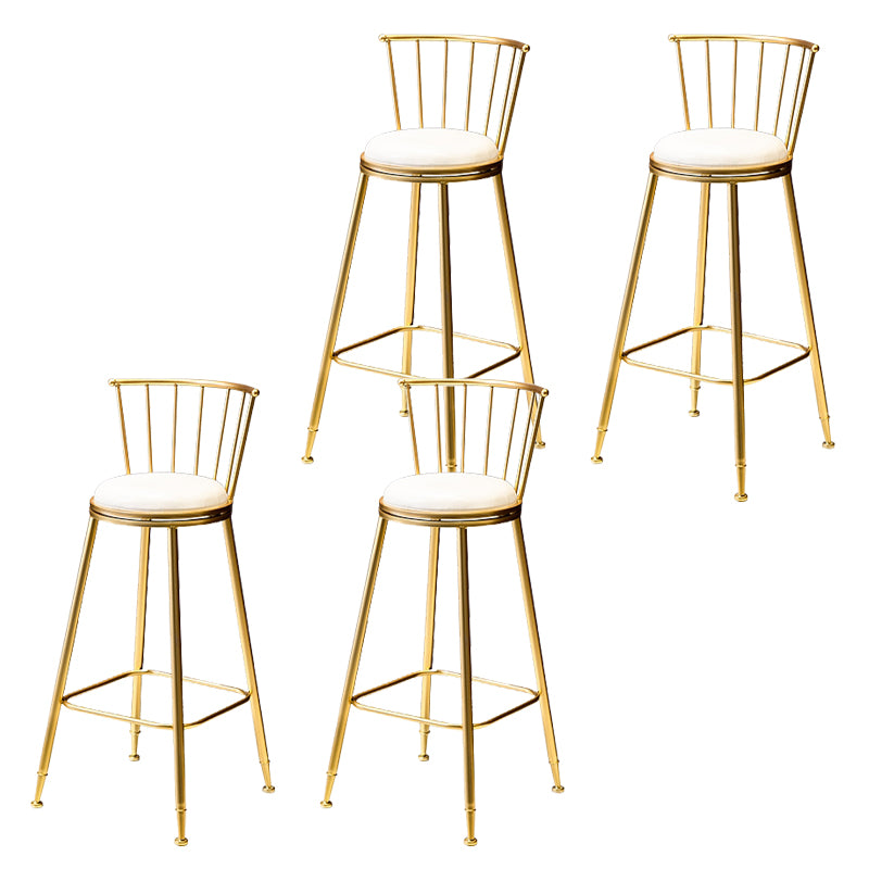 Glam Low Back Dining Stools Armless Bar Stools with Footrest