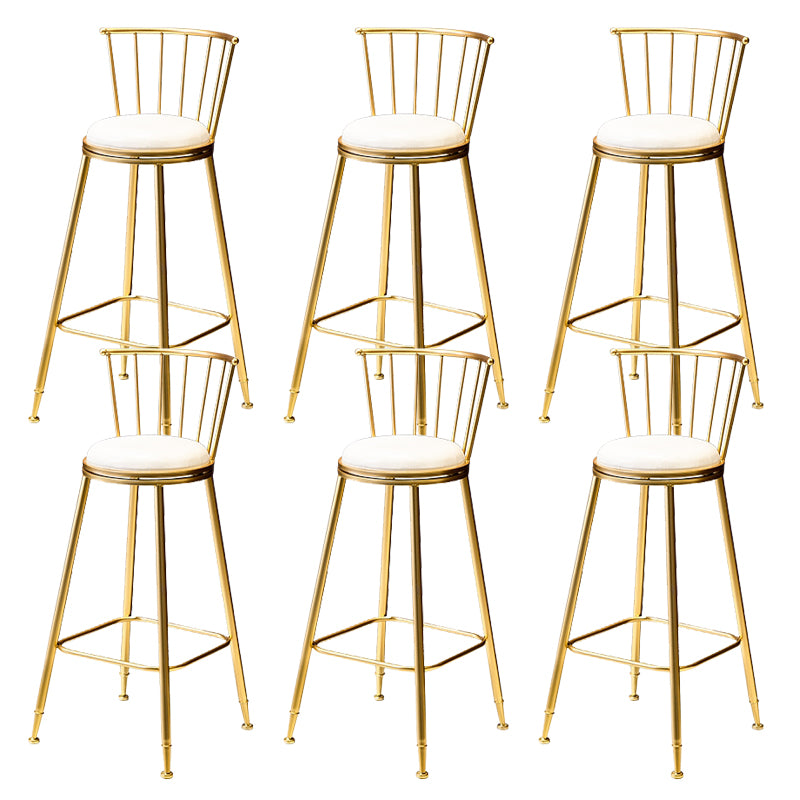 Glam Low Back Dining Stools Armless Bar Stools with Footrest