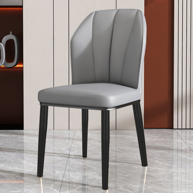 PU Leather Dining Chairs Nordic Style Wingback Armless Chair