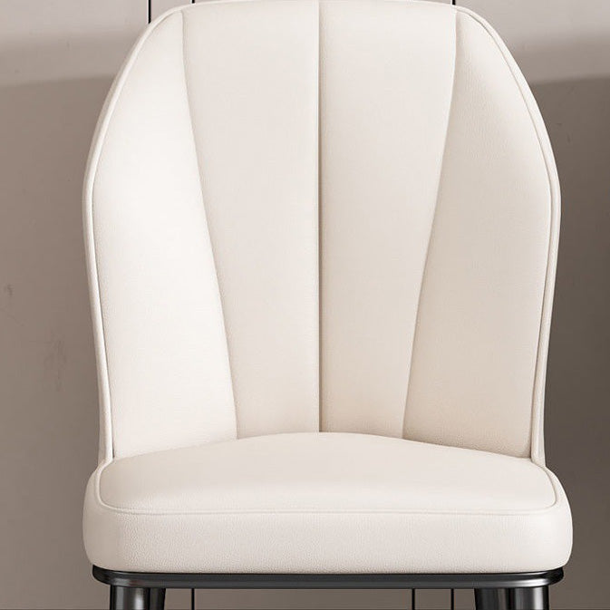 PU Leather Dining Chairs Nordic Style Wingback Armless Chair