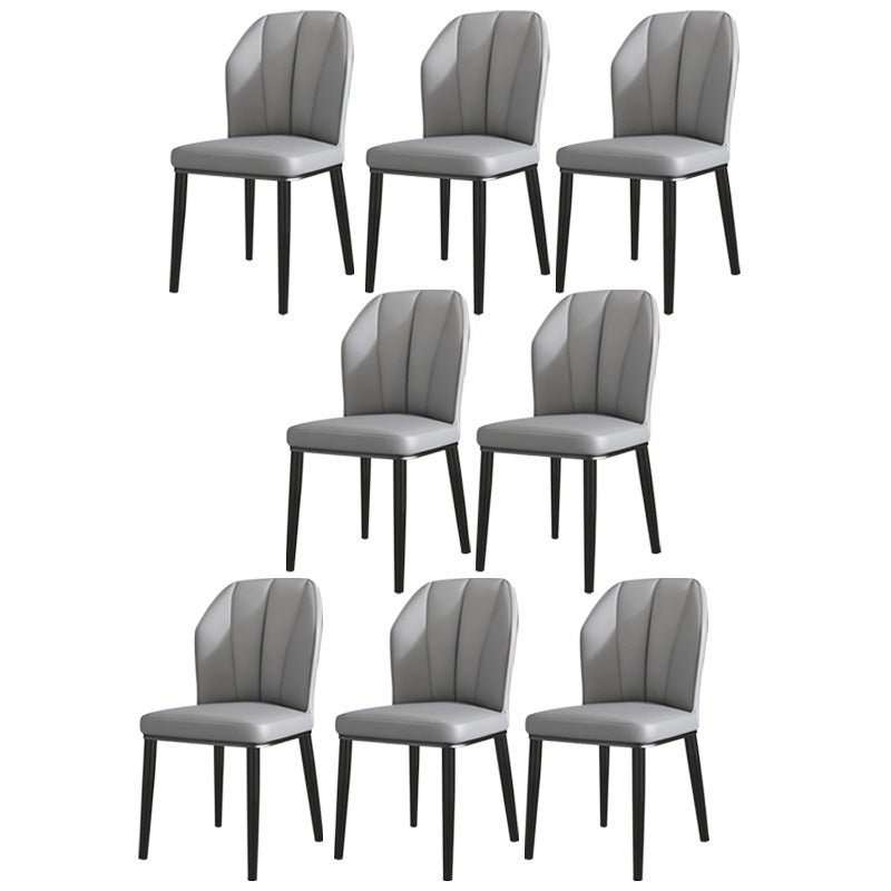 PU Leather Dining Chairs Nordic Style Wingback Armless Chair