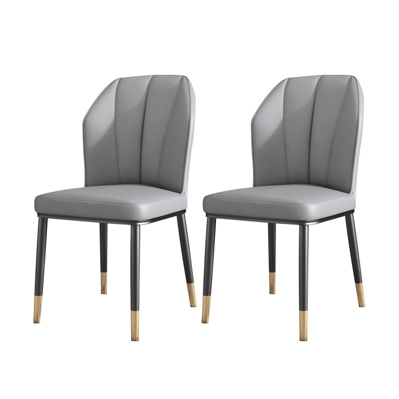 PU Leather Dining Chairs Nordic Style Wingback Armless Chair