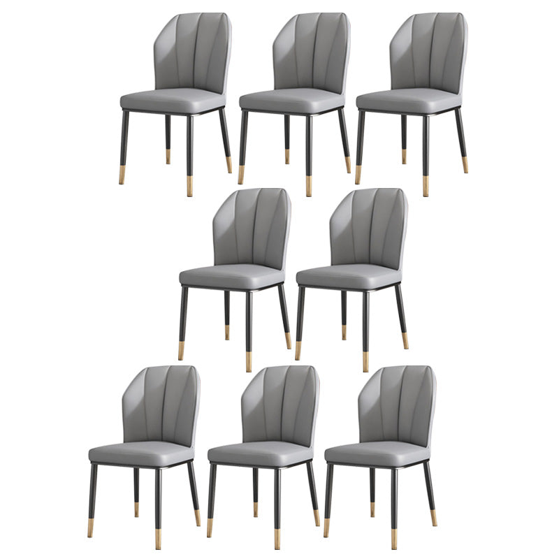 PU Leather Dining Chairs Nordic Style Wingback Armless Chair