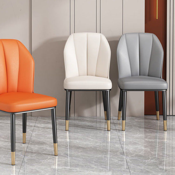 PU Leather Dining Chairs Nordic Style Wingback Armless Chair