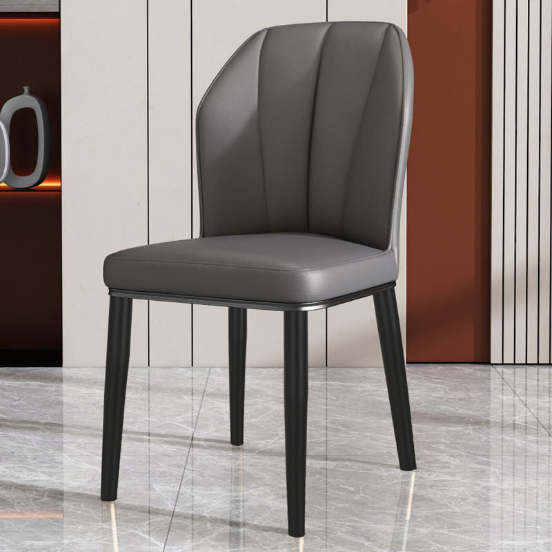 PU Leather Dining Chairs Nordic Style Wingback Armless Chair