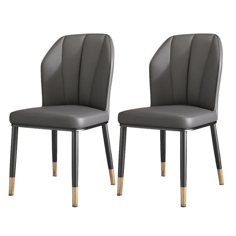 PU Leather Dining Chairs Nordic Style Wingback Armless Chair