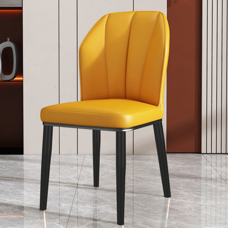 PU Leather Dining Chairs Nordic Style Wingback Armless Chair