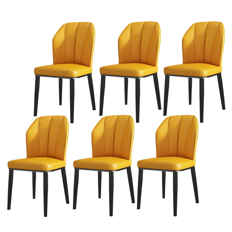 PU Leather Dining Chairs Nordic Style Wingback Armless Chair