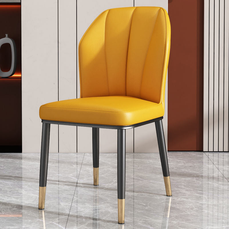 PU Leather Dining Chairs Nordic Style Wingback Armless Chair