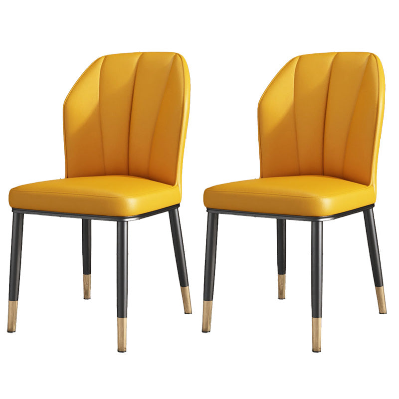PU Leather Dining Chairs Nordic Style Wingback Armless Chair