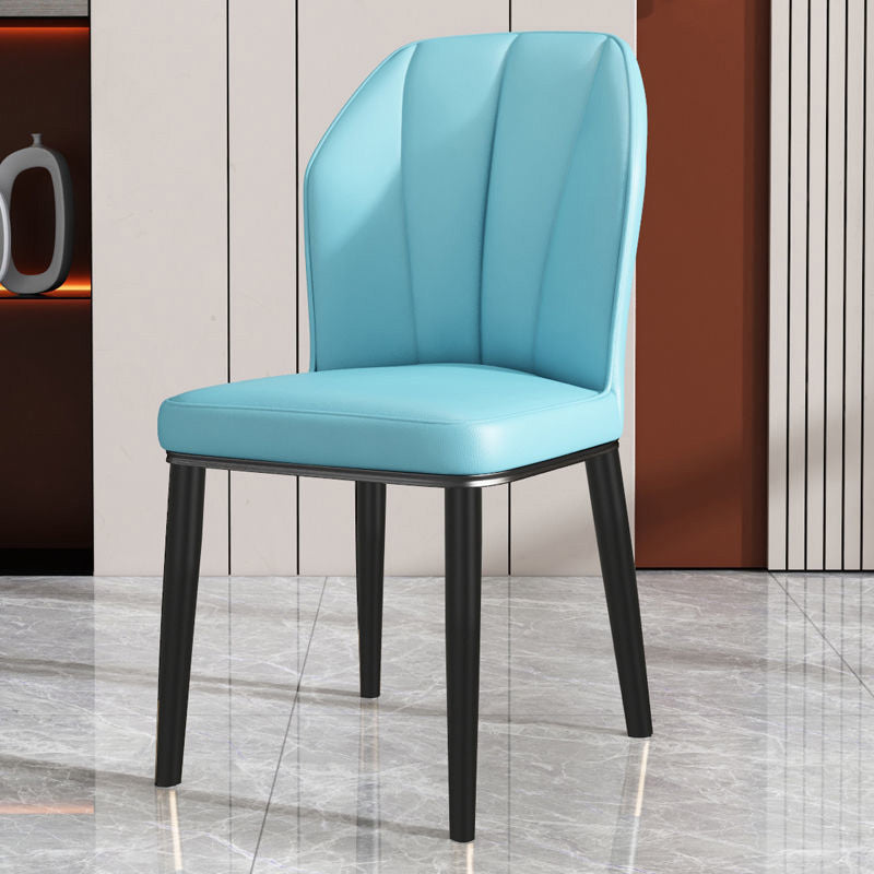 PU Leather Dining Chairs Nordic Style Wingback Armless Chair