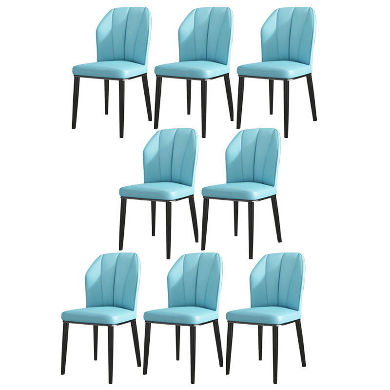 PU Leather Dining Chairs Nordic Style Wingback Armless Chair