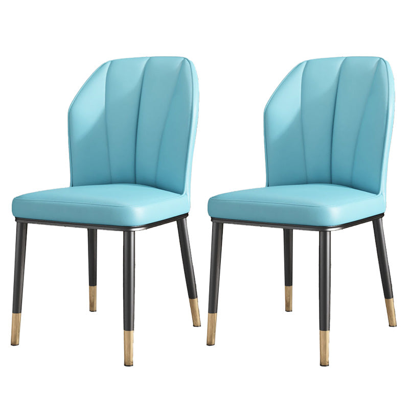 PU Leather Dining Chairs Nordic Style Wingback Armless Chair