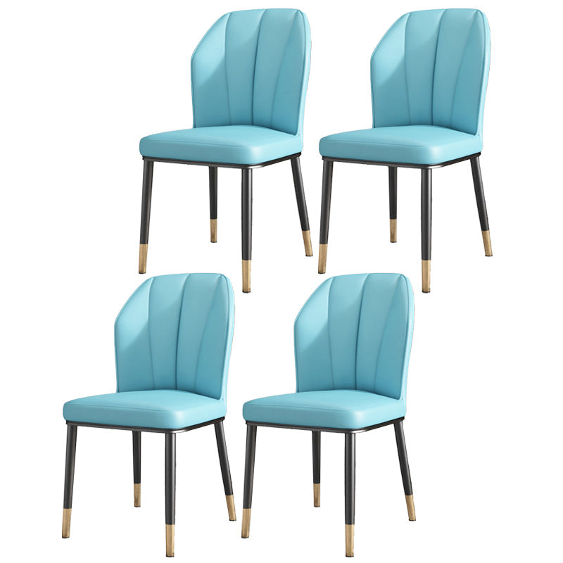 PU Leather Dining Chairs Nordic Style Wingback Armless Chair