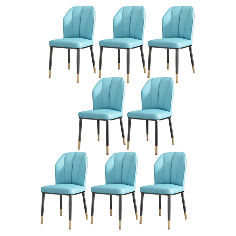 PU Leather Dining Chairs Nordic Style Wingback Armless Chair