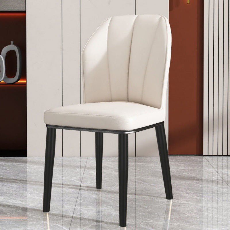 PU Leather Dining Chairs Nordic Style Wingback Armless Chair