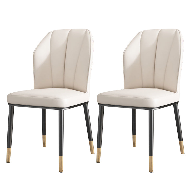 PU Leather Dining Chairs Nordic Style Wingback Armless Chair