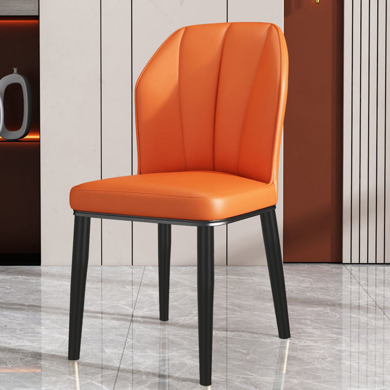 PU Leather Dining Chairs Nordic Style Wingback Armless Chair