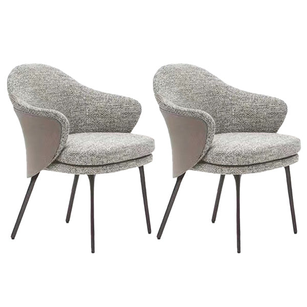 Fabric Dining Chairs Nordic Style Parsons Arm Chair with Black Legs
