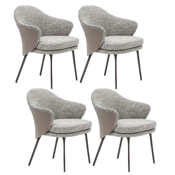 Fabric Dining Chairs Nordic Style Parsons Arm Chair with Black Legs