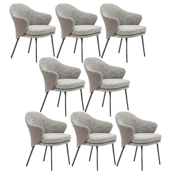 Fabric Dining Chairs Nordic Style Parsons Arm Chair with Black Legs