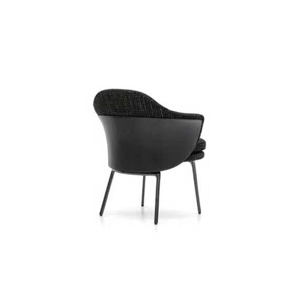 Fabric Dining Chairs Nordic Style Parsons Arm Chair with Black Legs