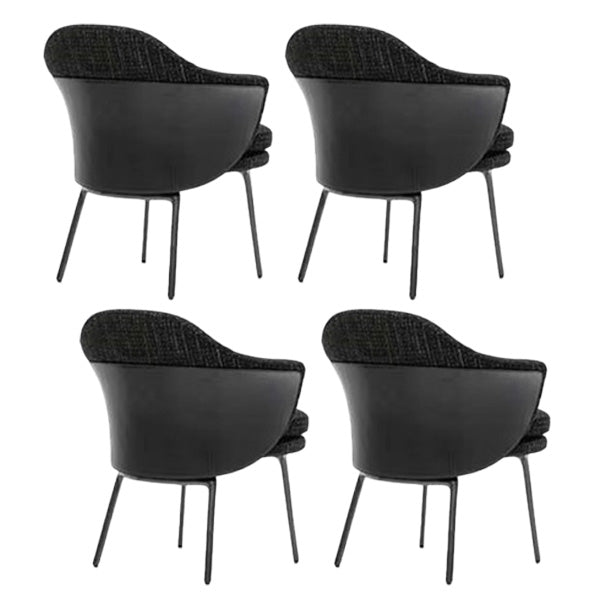 Fabric Dining Chairs Nordic Style Parsons Arm Chair with Black Legs