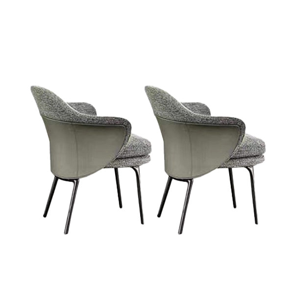 Fabric Dining Chairs Nordic Style Parsons Arm Chair with Black Legs