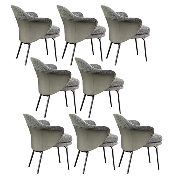 Fabric Dining Chairs Nordic Style Parsons Arm Chair with Black Legs