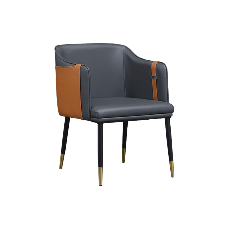 Contemporary Arm Chair Home Faux Leather Upholstered Dining Chair