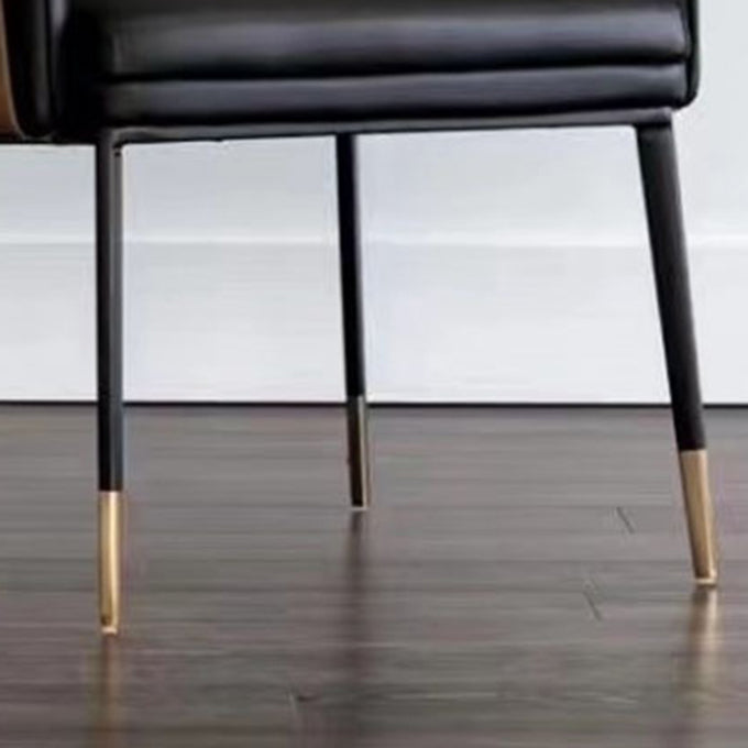 Contemporary Arm Chair Home Faux Leather Upholstered Dining Chair
