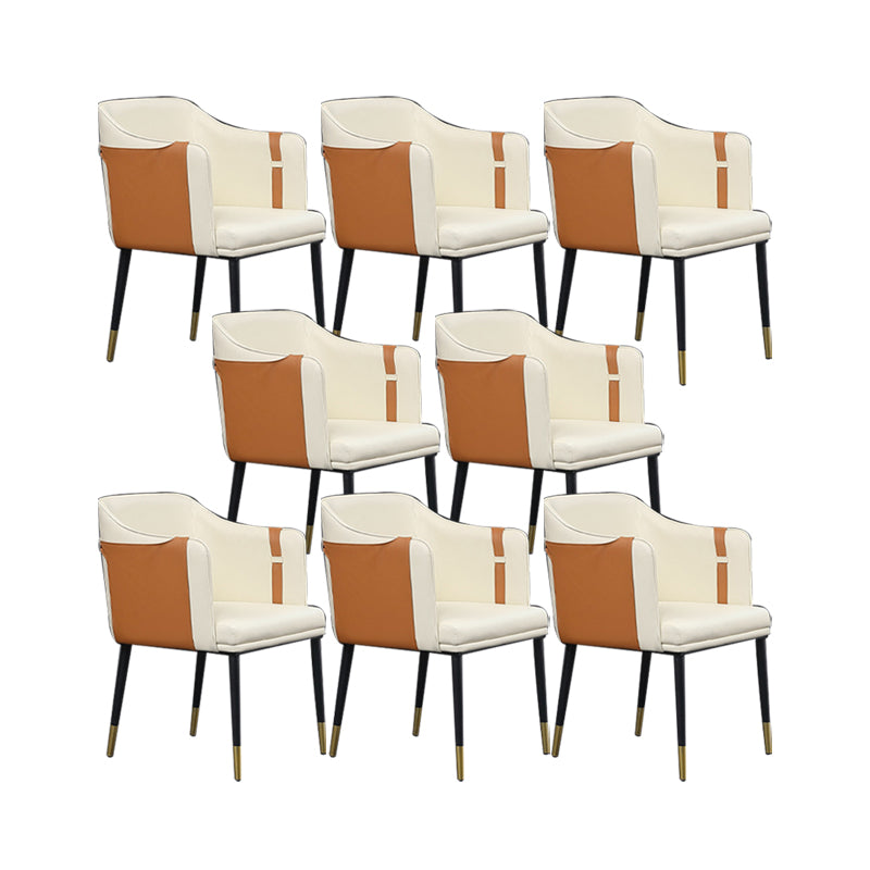 Contemporary Arm Chair Home Faux Leather Upholstered Dining Chair