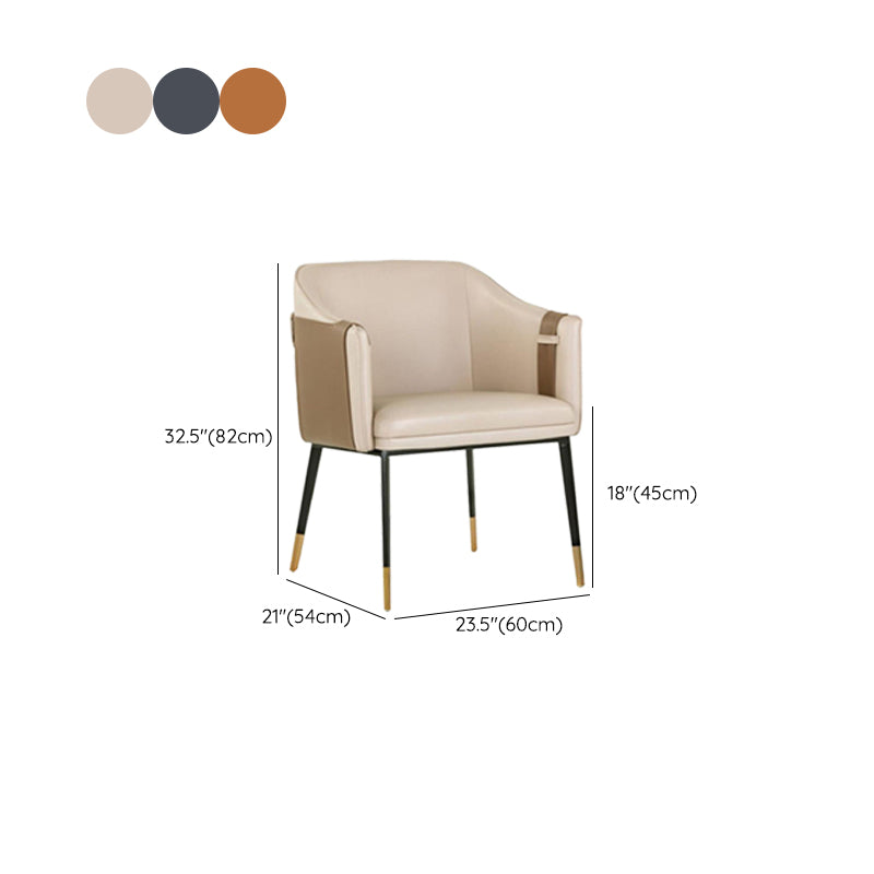 Contemporary Arm Chair Home Faux Leather Upholstered Dining Chair