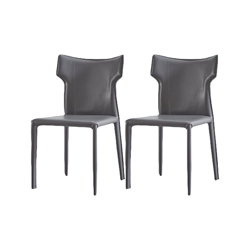 Contemporary Upholstered Armless Chair Kitchen Wingback Dining Chair