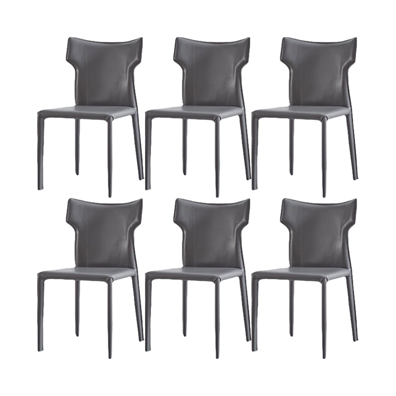 Contemporary Upholstered Armless Chair Kitchen Wingback Dining Chair