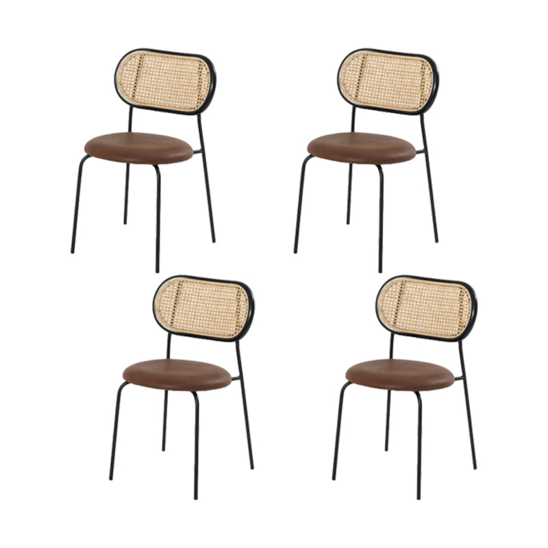 Kitchen Armless Side Chair Metal Legs King Louis Back Dining Chair