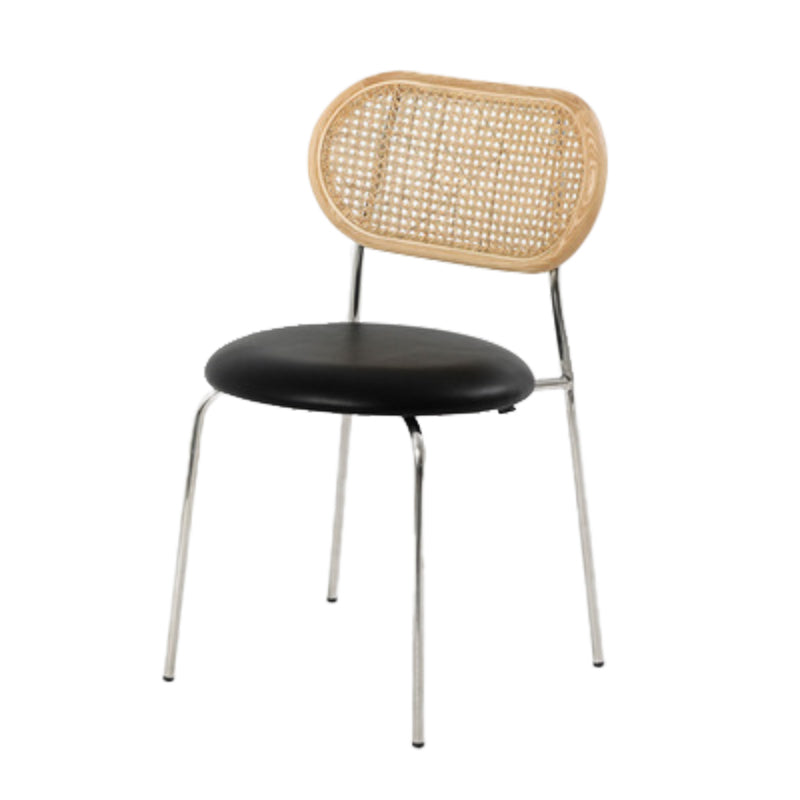 Kitchen Armless Side Chair Metal Legs King Louis Back Dining Chair