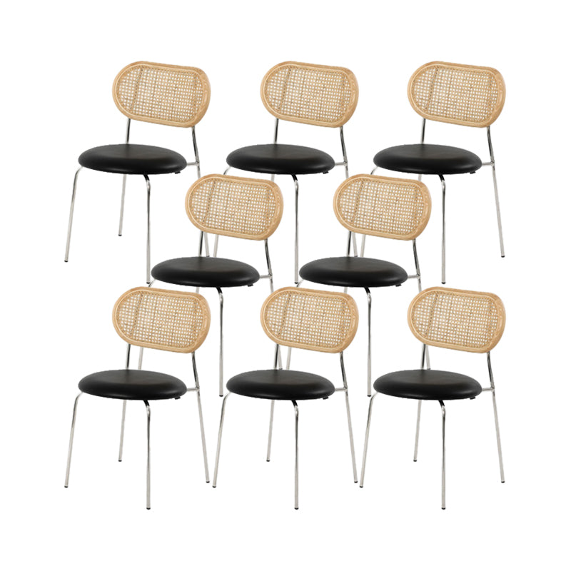 Kitchen Armless Side Chair Metal Legs King Louis Back Dining Chair