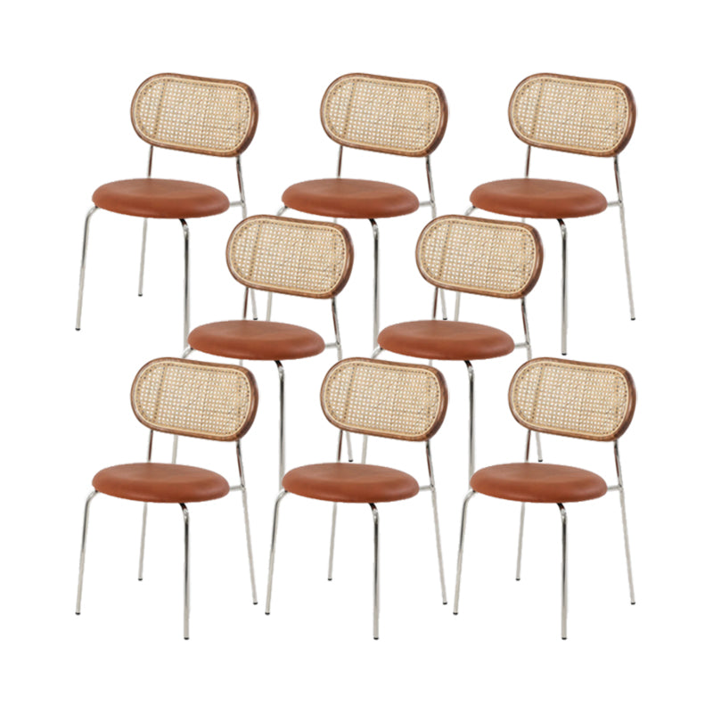 Kitchen Armless Side Chair Metal Legs King Louis Back Dining Chair