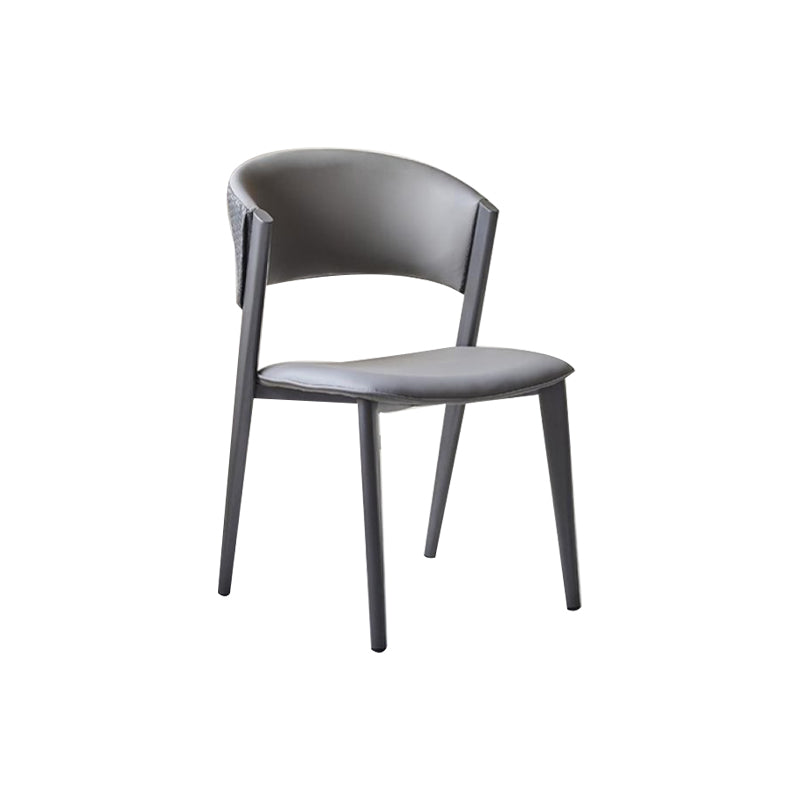 Dining Room Upholstered Chair Home Open Back Faux Leather Dining Chair