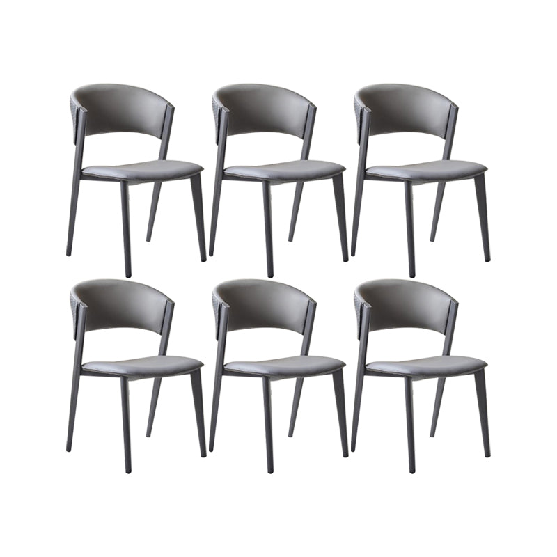 Dining Room Upholstered Chair Home Open Back Faux Leather Dining Chair