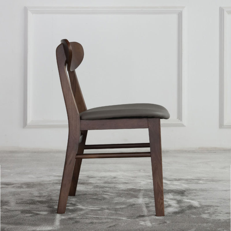 Industrial Upholstered Armless Chair Kitchen Solid Wood Dining Chair