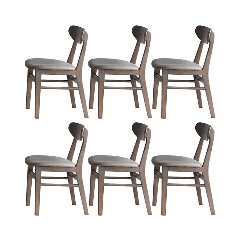 Industrial Upholstered Armless Chair Kitchen Solid Wood Dining Chair