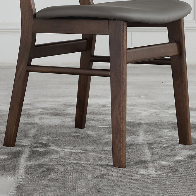 Industrial Upholstered Armless Chair Kitchen Solid Wood Dining Chair
