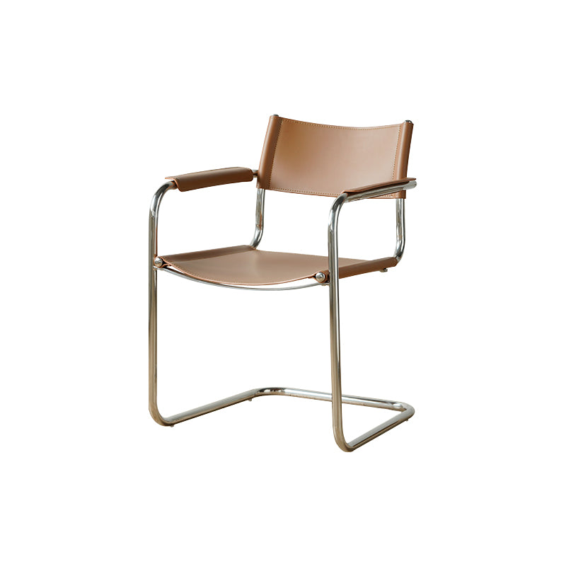 Industrial Arm Chair Modern Leather Indoor Dining Chair for Home